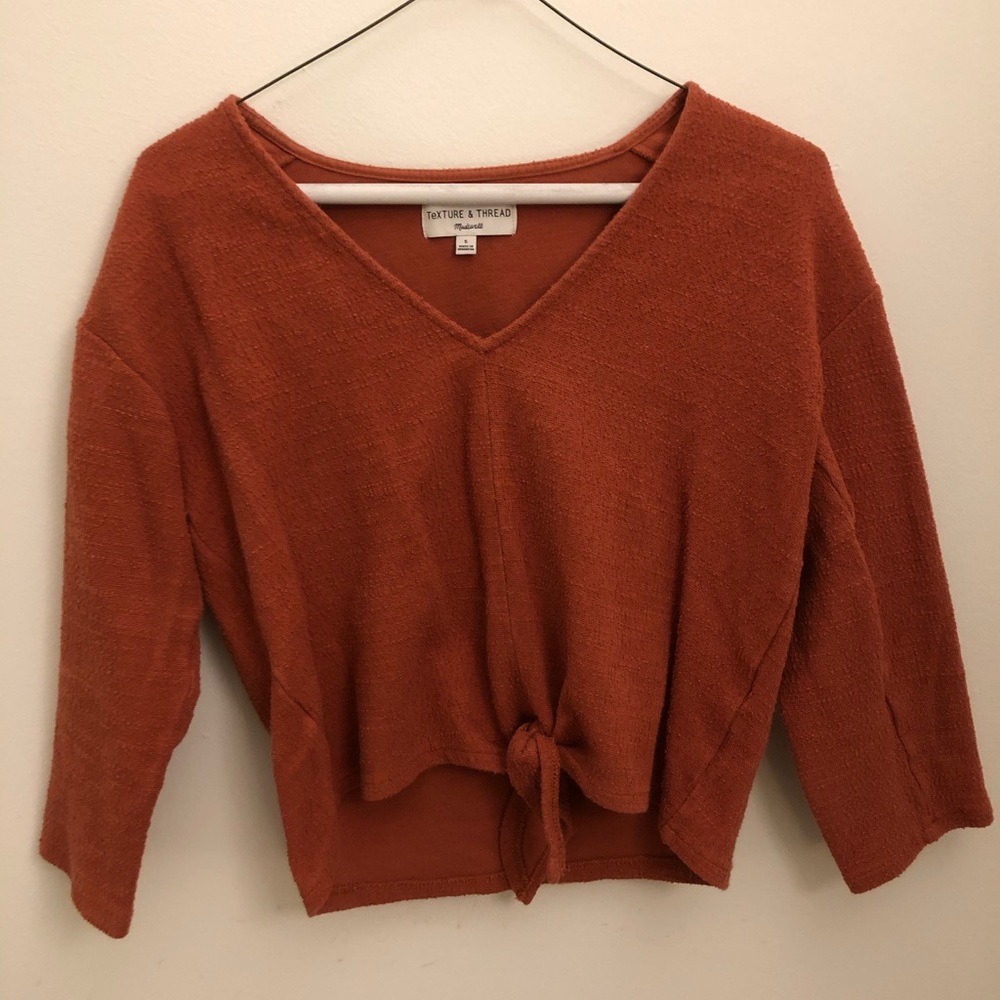 Madewell Texture and Thread tie crop top
